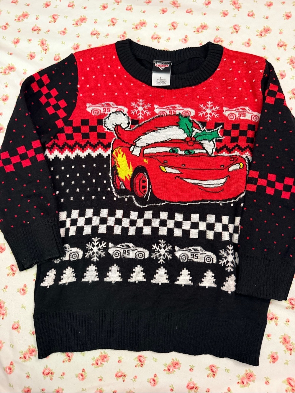 Disney Lightning McQueen Holiday Sweater - Red & Black